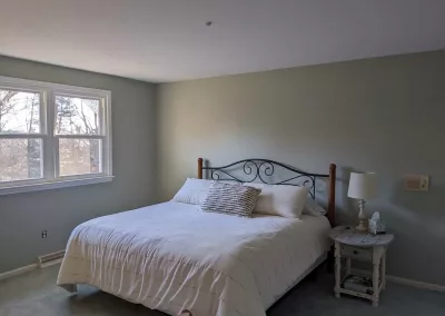 Bedroom repaint done in Benjamin Moore October Mist